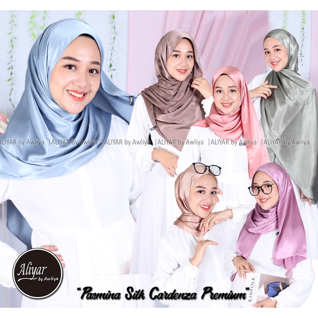 PASHMINA SILKY CARDENZA PREMIUM ORIGINAL ALIYAR BY AWLIYA//PASHMINA SILKY PREMIUM//PASHMINA SILK ALI
