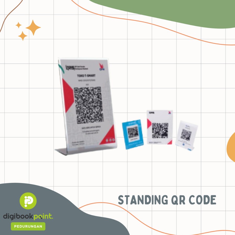 

QR Stand Pembayaran / QR Code Meja / Sign Code QR Stand Acrylic