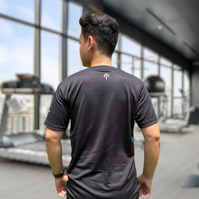 Rush N Run Baju Olahraga Pria Bahan Dry Fit Atasan Lari Running Motif Beat Rush Lengan Pendek