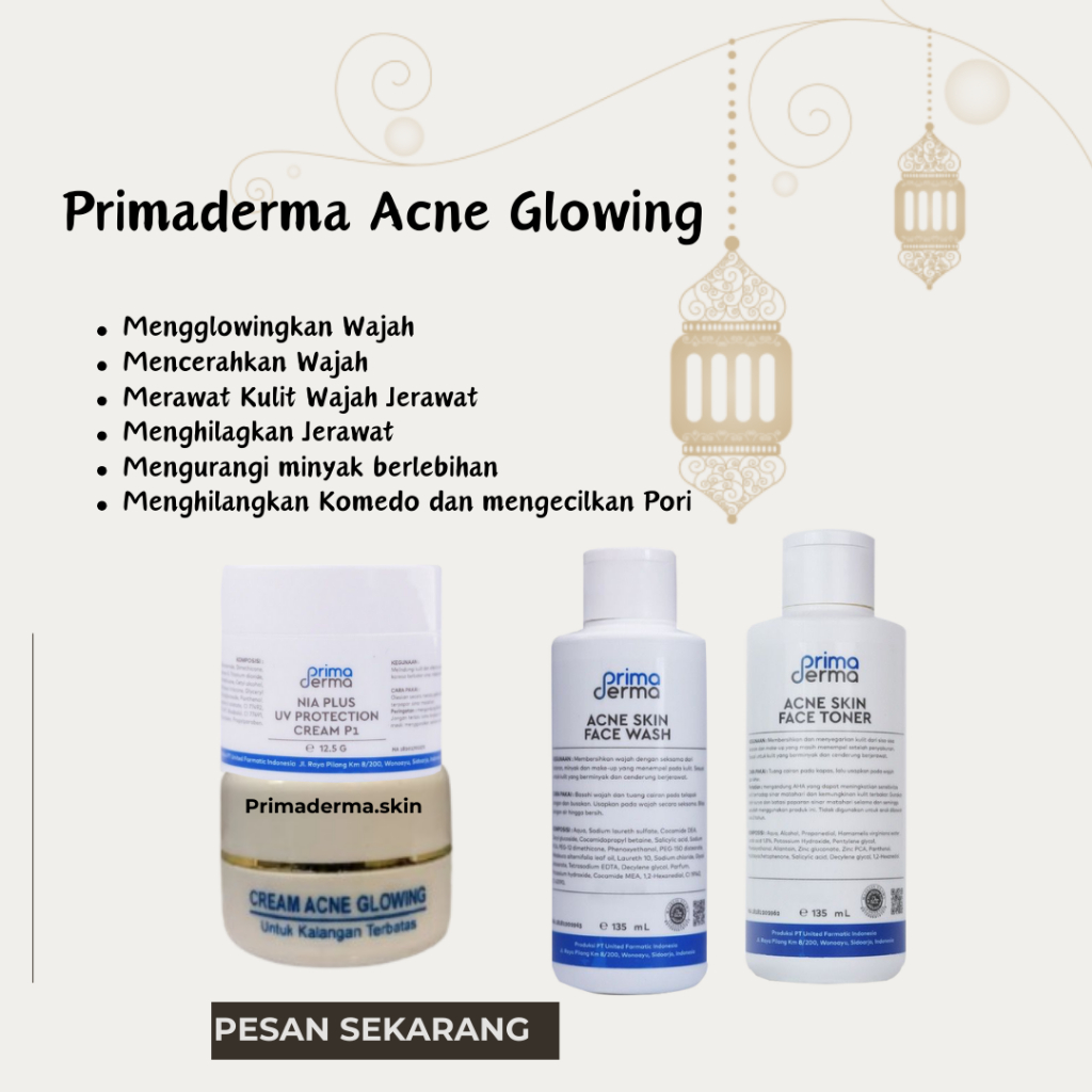 PRIMADERMA PAKET ACNE GLOWING / CREAM JERAWAT ACNE GLOWING