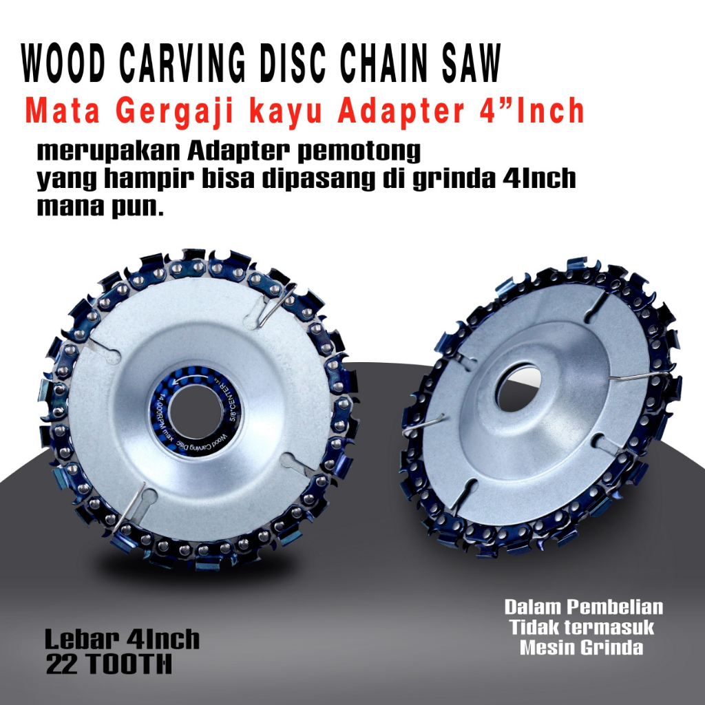 Wood carving disc mata gerinda chainsaw 4" inch gergaji potong ukir / Chainsaw disc gerinda kayu