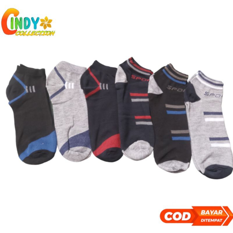 GROSIR 6 PASANG KAOS KAKI NEW SPORT SEMATA KAKI | kaos kaki pendek