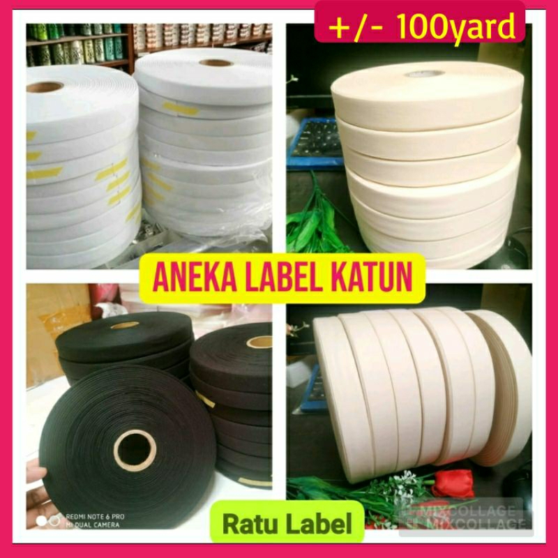

Label Pita Katun Polos Hitam 2,5cm 3cm 2cm