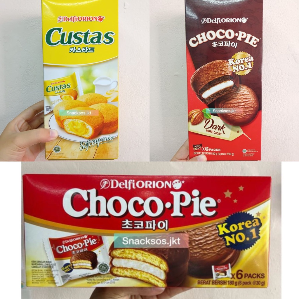 

DELFI ORION CHOCO PIE / DARK CHOCOLATE PIE - DELFI ORION CUSTAS CUSTARD- CHOCOPIE