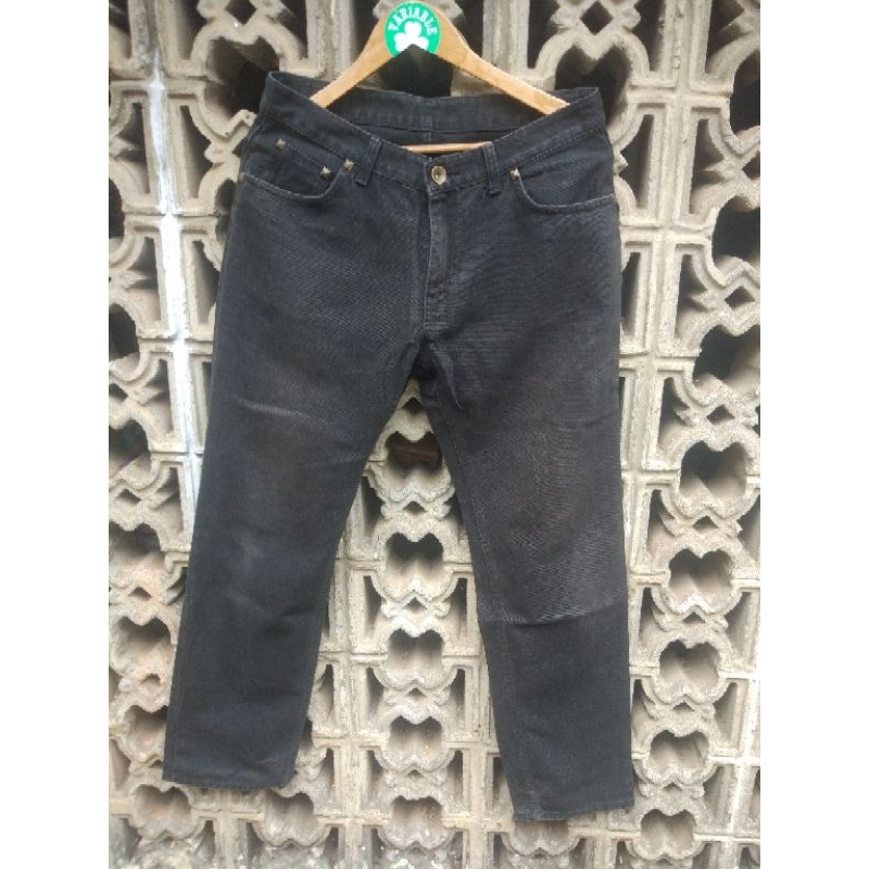 celana jeans hitam denim washed urban research denim size XL konds 9/10
