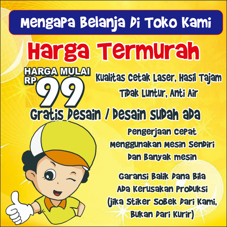 

STIKER MURAH UNTUK LABEL MAKANAN, MINUMAN DAN ONLINE SHOP SUDAH CUTTING TINGGAL PAKAI TERMURAH