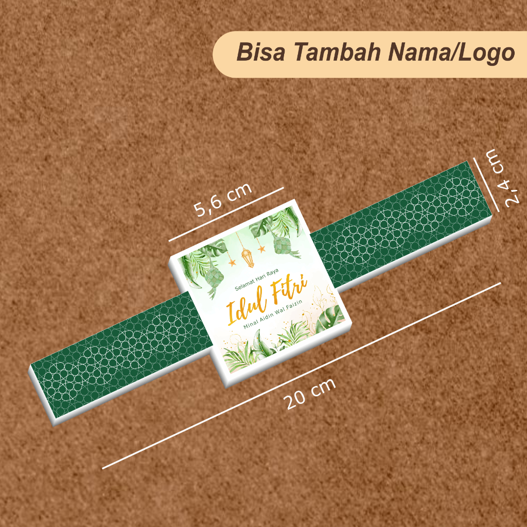 stiker toples kue kering tema lebaran (isi 20 stiker) design kotak tengah