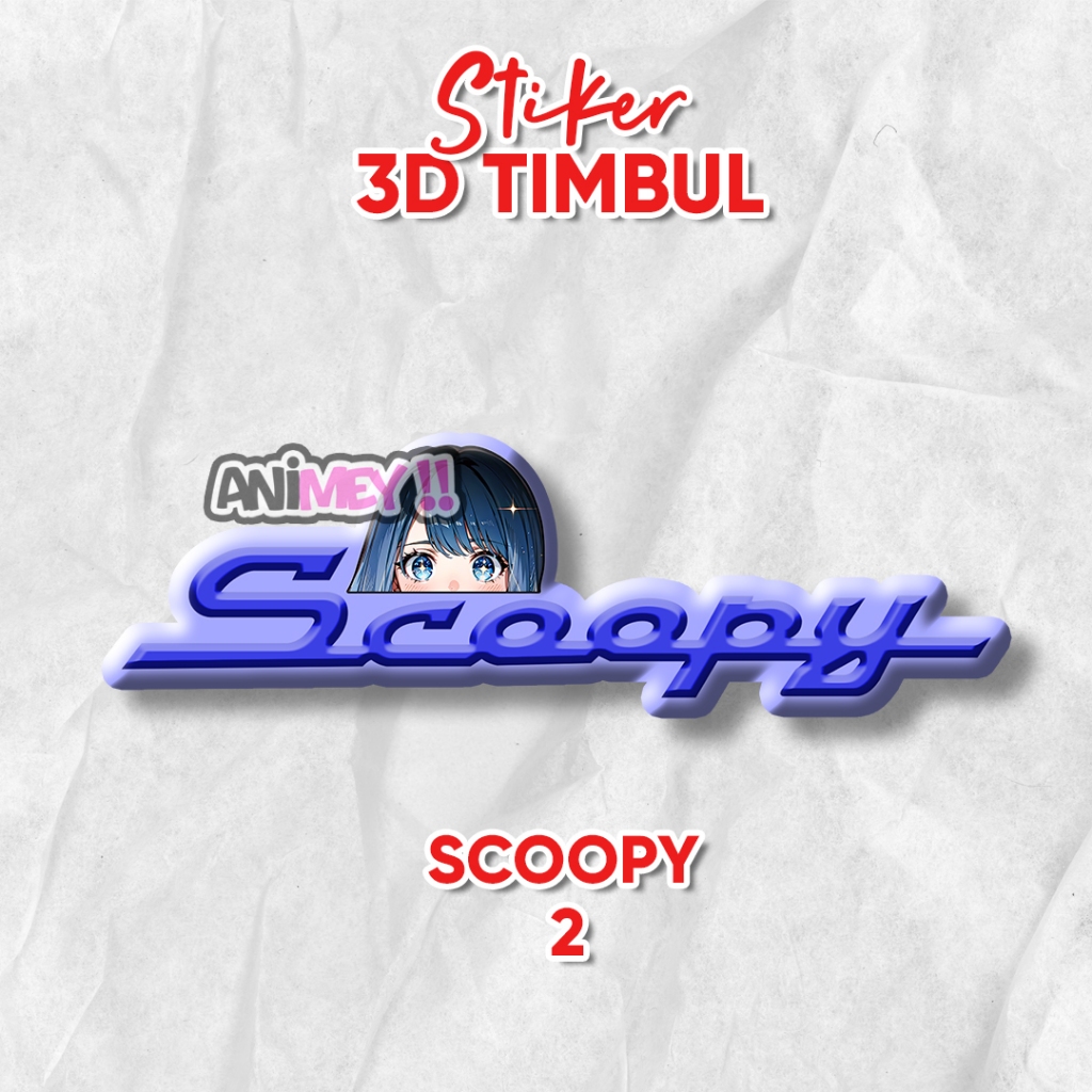 Stiker Emblem 3D Timbul Anime Logo Scoopy / Stiker Anime Resin
