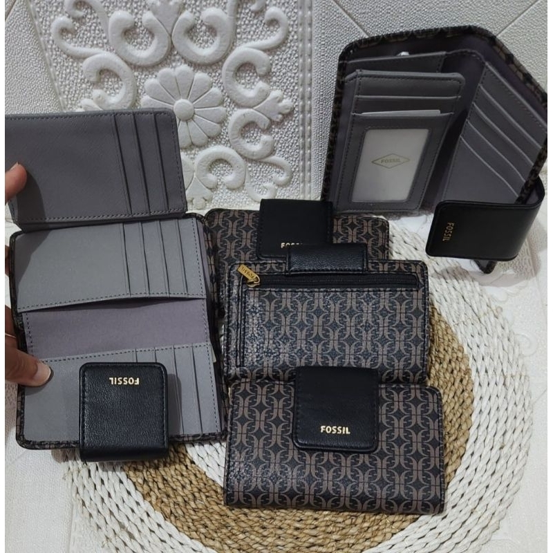 Dompet wanita F0ssil madison multi taupe tan, black brown