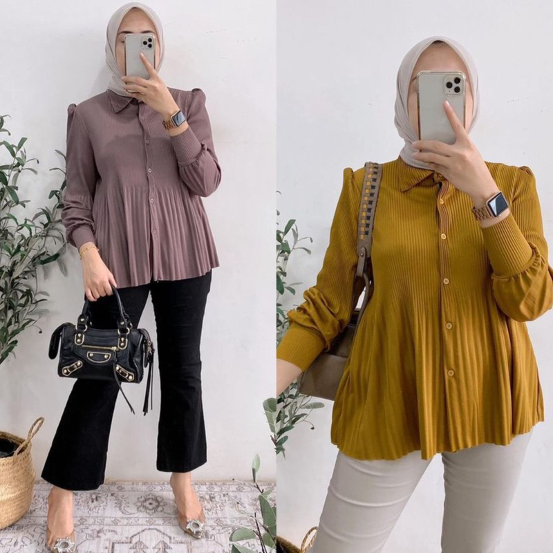 Tisya pleats blouse / blouse plisket premium / atasan plisket