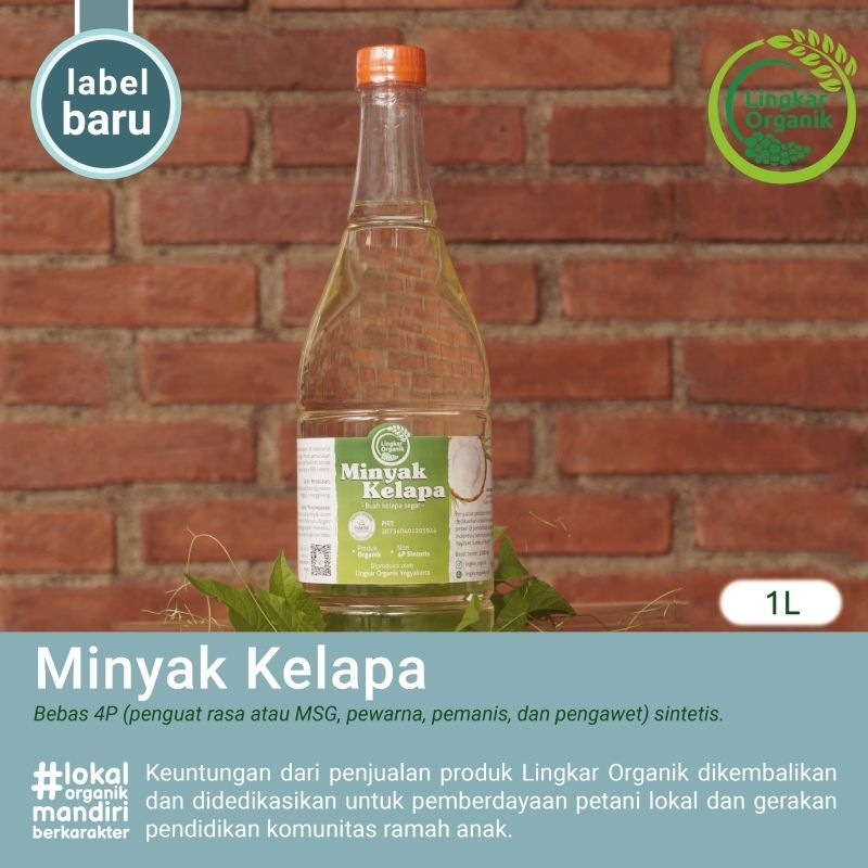 MINYAK KELAPA ORGANIK - 1 LITER | Lingkar Organik Minyak Goreng MPASI anak bayi