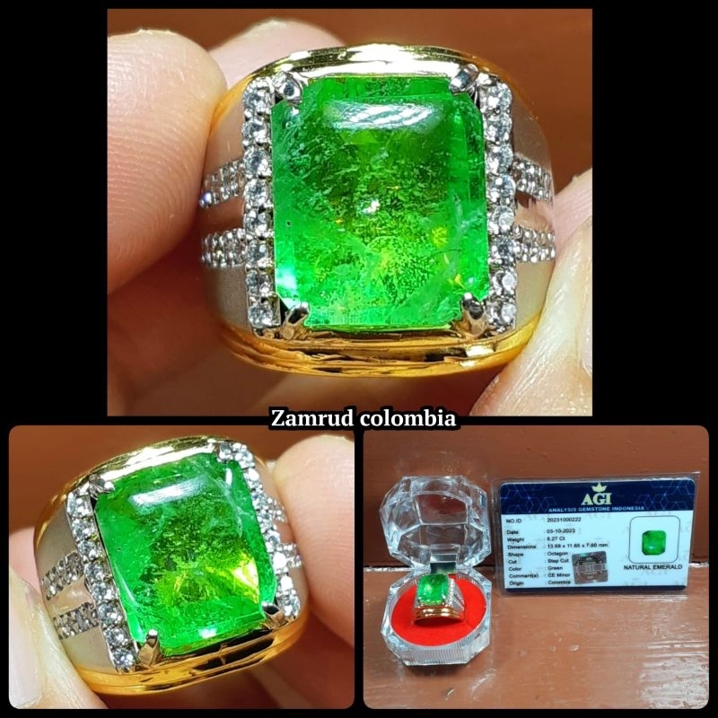 BATU PERMATA JAMRUD COLOMBIA + MEMO LAB ID CARD