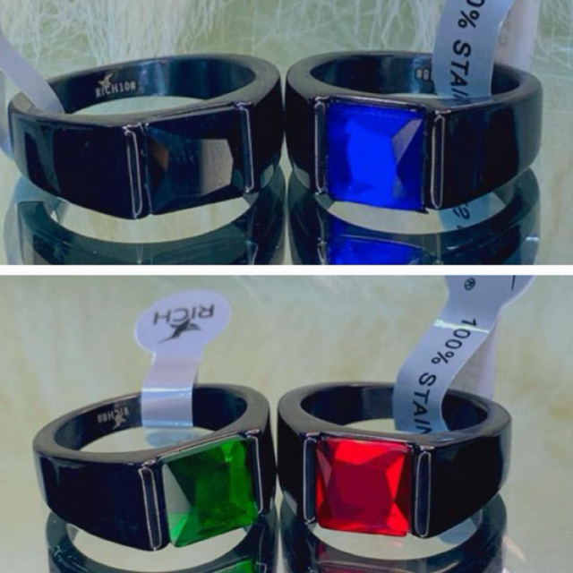 Cincin pria ring hitam polos simpel titanium super rich