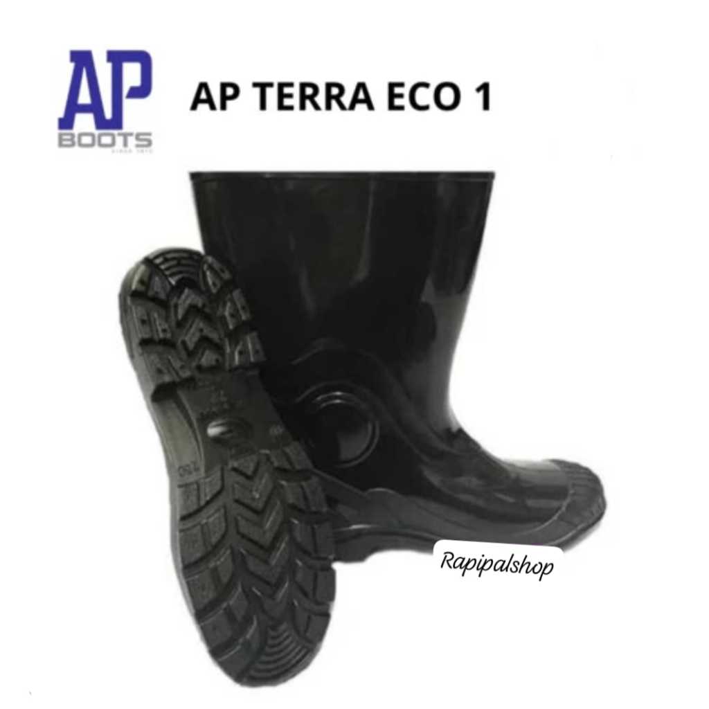 SEPATU AP BOOT TERRA ECO 1 BLACK - SEPATU BOOTS HITAM PENDEK TERRA HITAM - SEPATU BOOTS KARET HITAM 