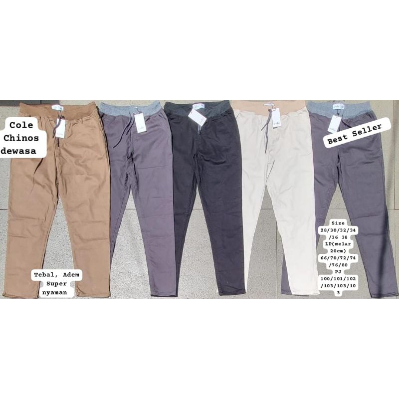 Celana Chinos Pinggang Kolor Dewasa Original Brand Cole