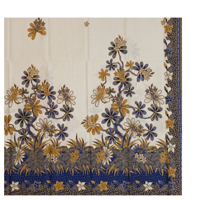 Gayaebatik Kain Batik Katun Primisima Bunga Putih