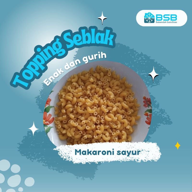 

Kerupuk Makaroni Sayur | 220 gram | topping enak renyah