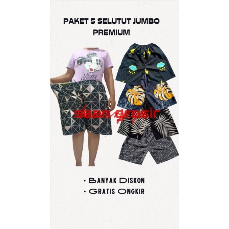 (PROMO BOXER JUMBO) Paket Hemat Boxer Jumbo Dapat 5pcs Celana Boxer Bigsize Celana Kolor Jumbo Celan