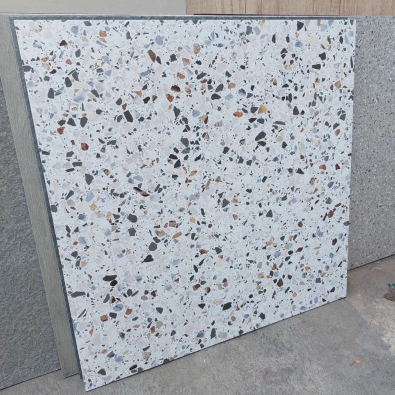 Granite lantai carport 60x60cm Venice Terazzo white