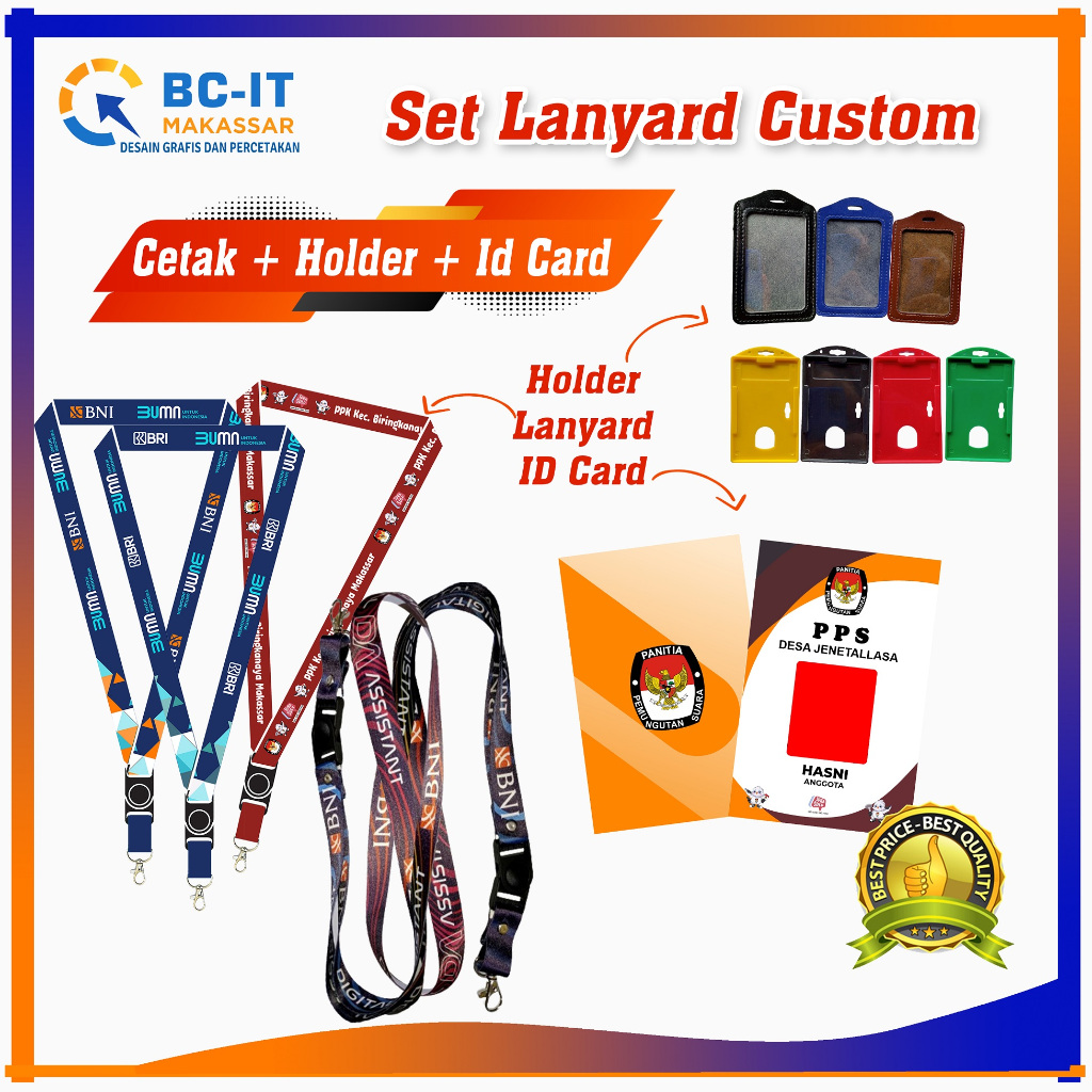 

Set Lanyard Custom id - card _ Belum Termasuk Desain