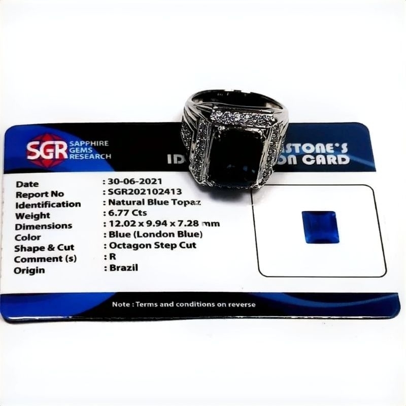 Batu  permata natural  blue topas london