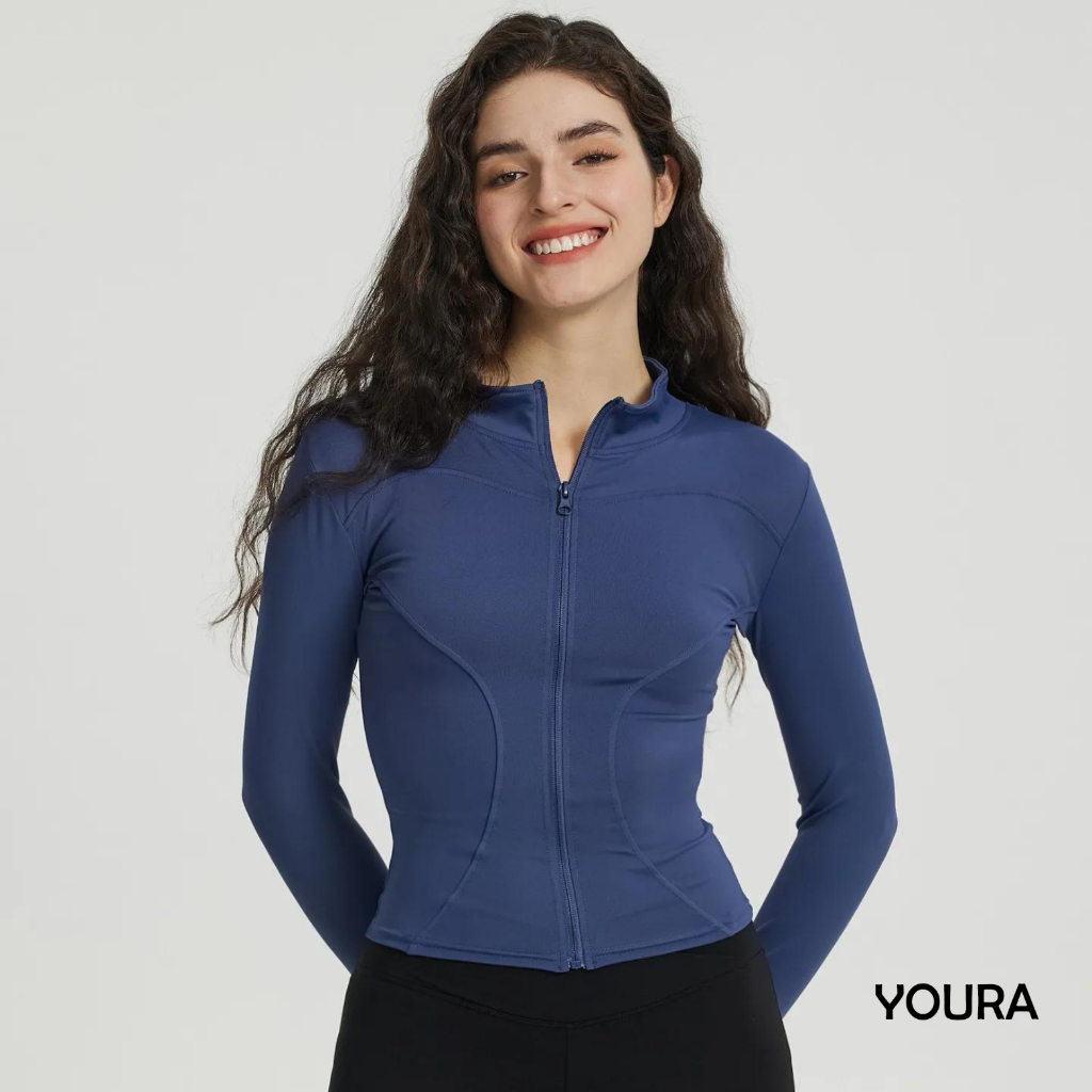 	 YOURA - Jaket Lengan Panjang Untuk Olahraga Yoga Wanita UPF 50+ /Anti UV	