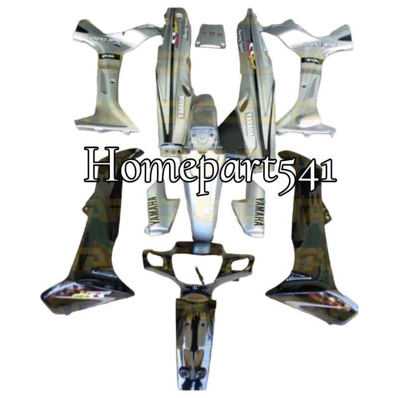 FULL SET BODY HALUS YAMAHA FIZR FIZ R SS TWO SET STRIPING WARNA SILVER HITAM
