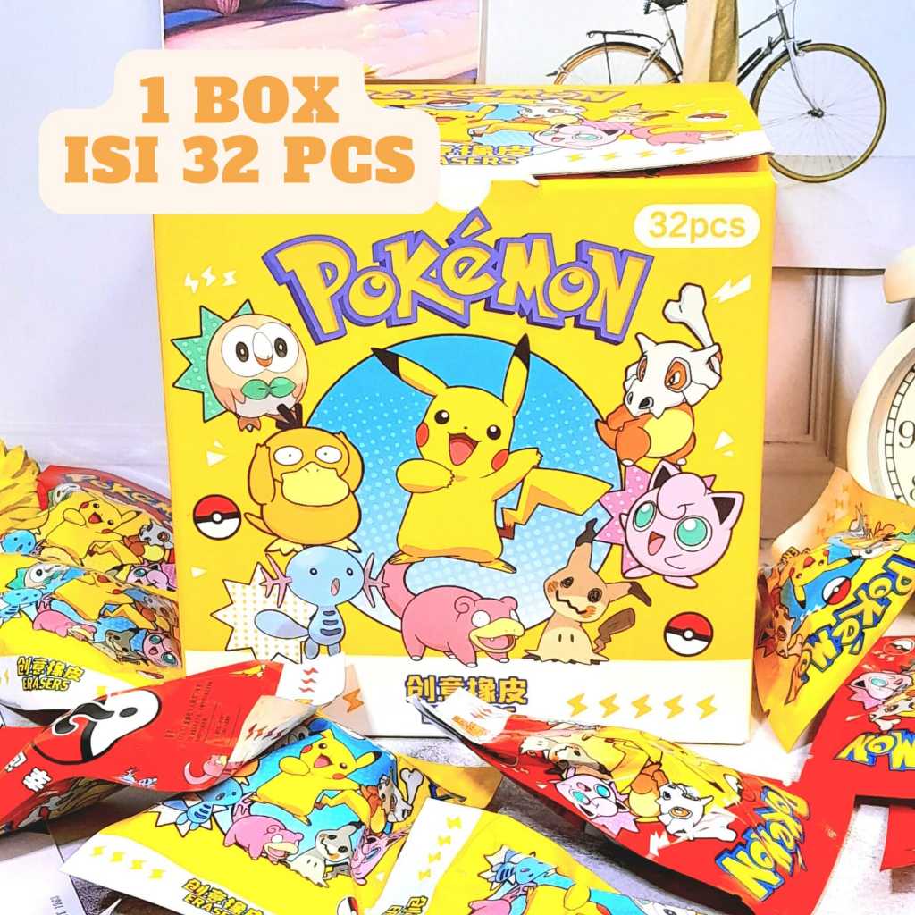 

1 BOX Penghapus Mystery POKEMON Varian Campur Komplit Favorit Anak Alat Tulis Kekinian Best Seller Kualitas Terbaik Bisa Grosir dan COD