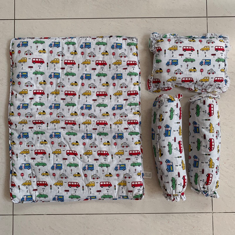 BEDDING SET - Baby Boy / Bantal Guling Kasur Bayi / Motif Car / Motif Mobil