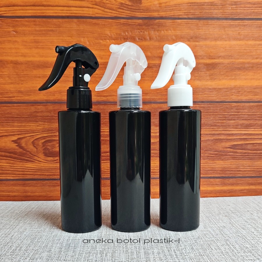 Botol Spray 200ml Plastik Pet / Botol Triger 200 Ml Hitam Glosyy / Botol Spray Triger 200ml Plastik 