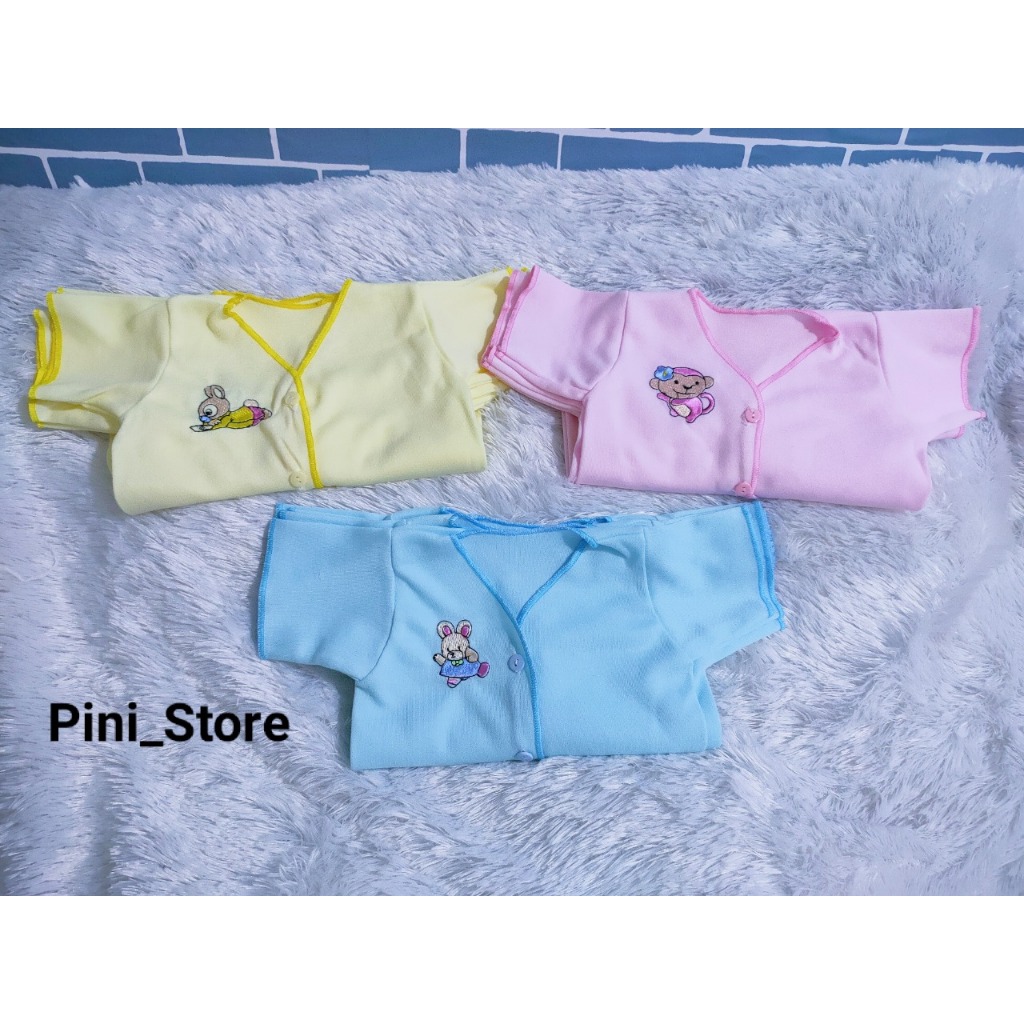 3 pcs Baju pendek bayi newborn merk Lily Polos Putih