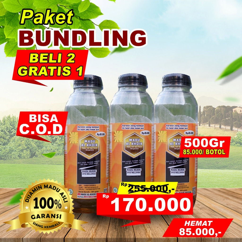 

PAKET BUNDLING 500GRAM BELI 2 GRATIS 1 MADU ALKHOIR ASLI MURNI BERGARANSI