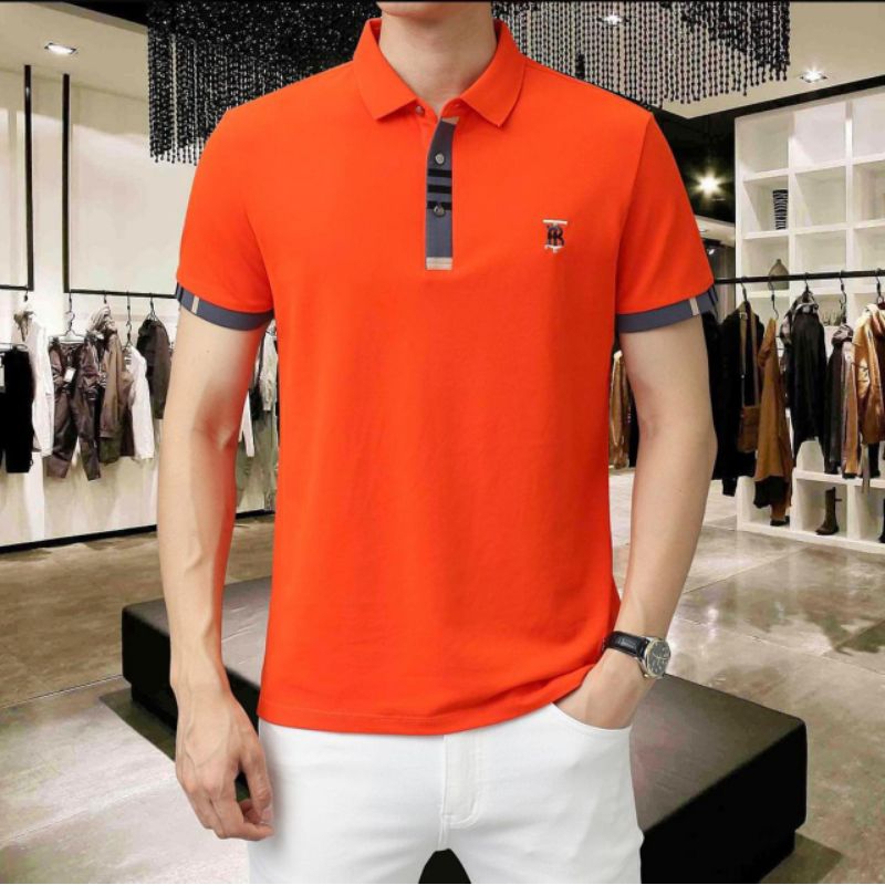 BAJU KAOS POLO PRIA BRANDED MQ ORANGE MIRROR