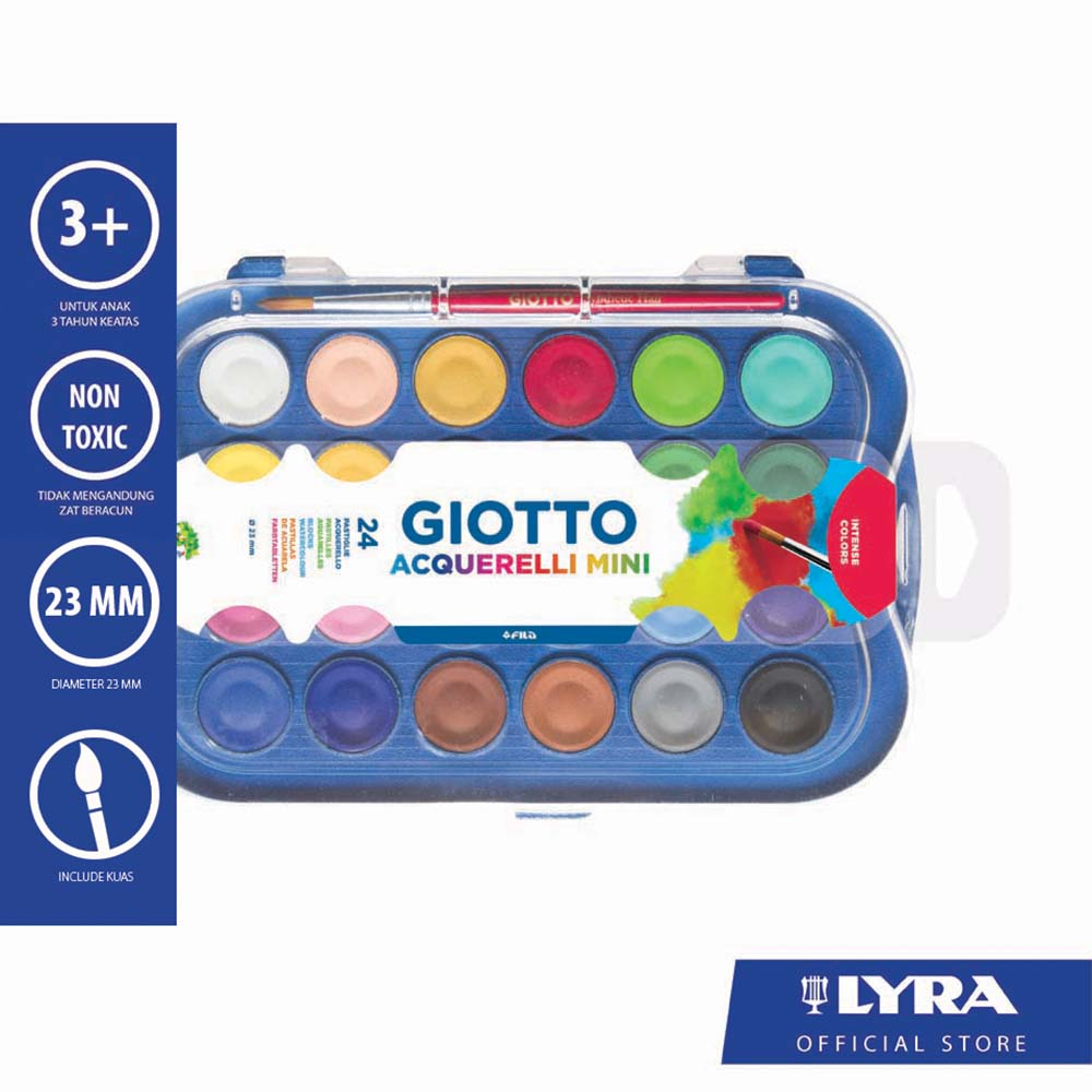 

Giotto Acquerelli Mini Watercolor Blocks 24 Colors 23mm # 352600