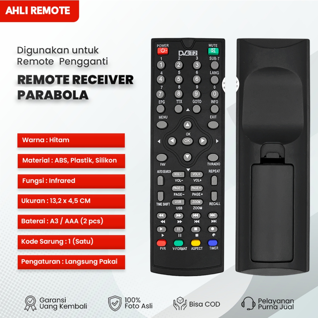 Remote STB Rinrei DRN-511W DVBT2 / Remot Receiver Parabola Rinrei 511A