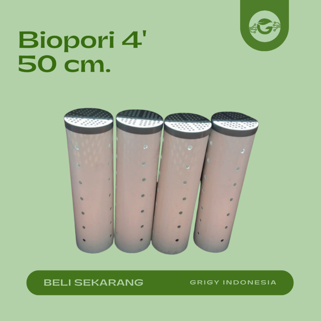 PIPA SARINGAN AIR / BIOPORI ANTI BANJIR DIRUMAH + KATUP PENUTUP BIOPORI 50 CM