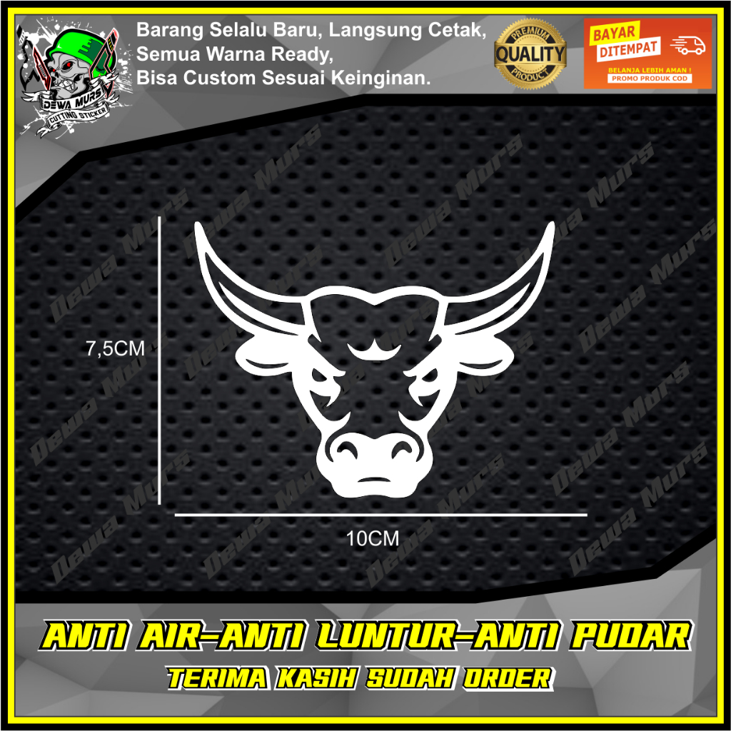 Cutting Sticker KEPALA BANTENG 1 WARNA