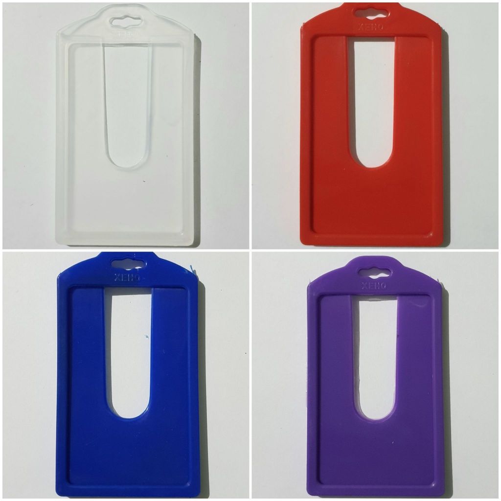 

ID Card Casing / Case / Holder / Frame / Name Tag Plastik Dua Sisi Vertikal Xeho Kartu E-toll E-money ATM BCA Mandiri Flazz Grosiran murah