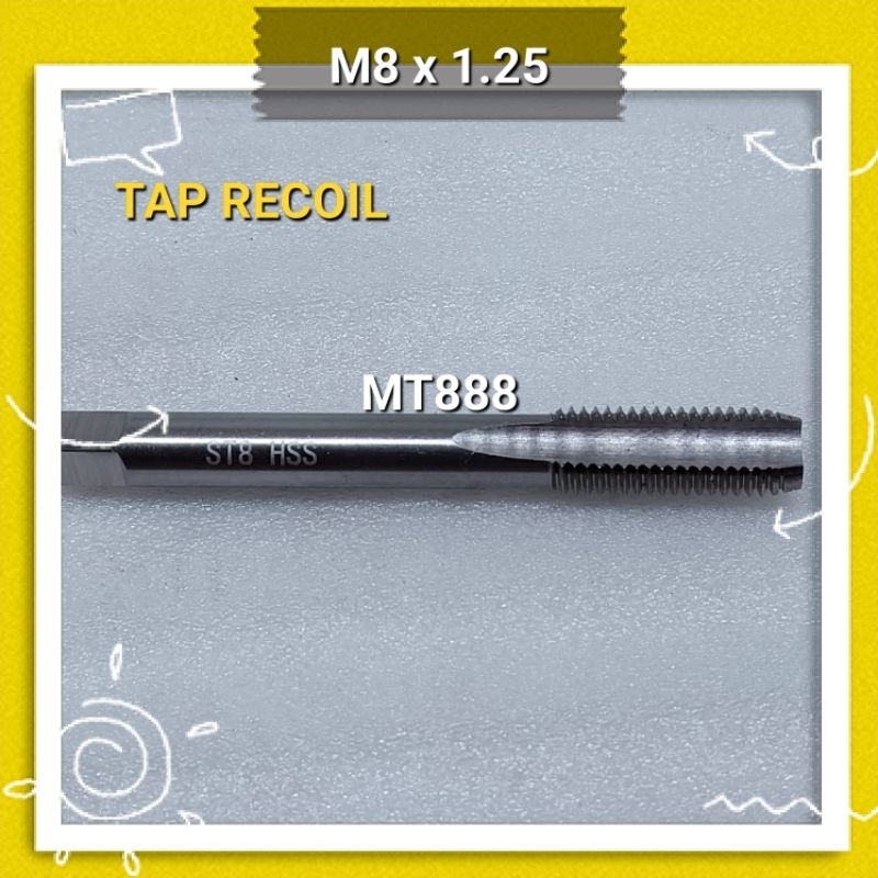 Tap Recoil M8 x 1.25 Drat Baut Kunci 12 Baut Oli Gardan Hand Tap Khusus Rekoil