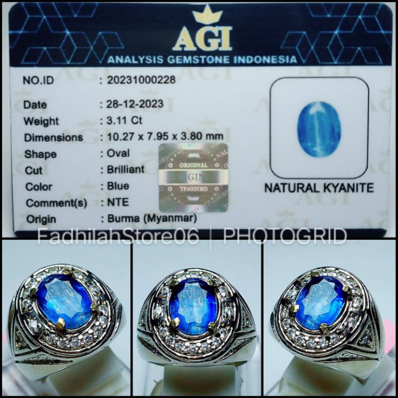 Natural Permata Blue Kyanite Oval Cutting + Memo Lab