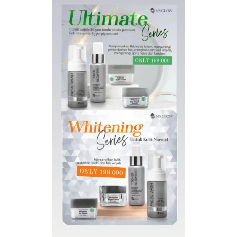 PAKET/ECER MS GLOW BPOM (WHITENING, ULTIMATE) 100% ORIGINAL