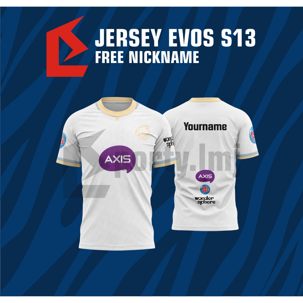 Jersey Kaos EVOS ESPORT MPL ID S13 2024 , FREE NICKNAME