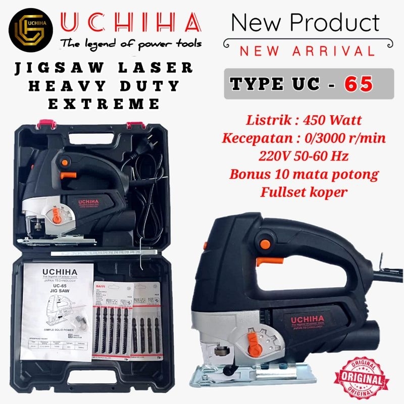 MESIN Jigsaw Gergaji Kayu Potong Triplek KAYU BESI UCHIHA 65 MM Jig Saw Blade 10pcs/set