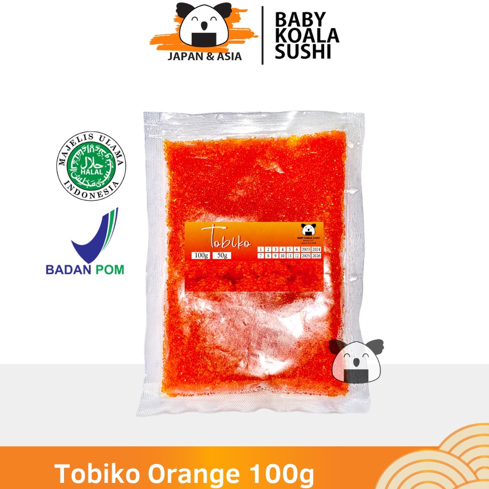 

KODE B77X TOBIKO Premium Orange 1 g Halal Telur Ikan Terbang Oren Berbumbu Seasoned Flying Fish Roe