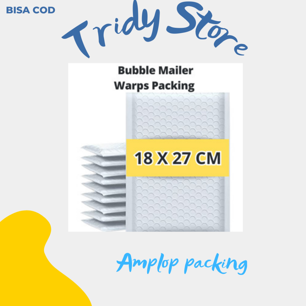

Amplop Kantongan 18 x 27cm Bubble Mailer Envelope Paket Putih Plastik Wrap Packing Tahan Air