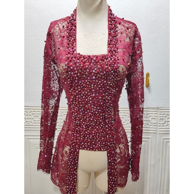 kebaya kutubaru full payet mutiara