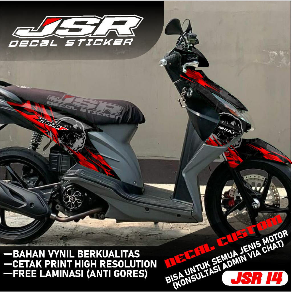 DECAL BEAT KARBU  FULL BODY ,DEKAL STIKER BEAT KARBU FULL BLOK  , VARIASI STIKER FULL BODY BEAT KARB