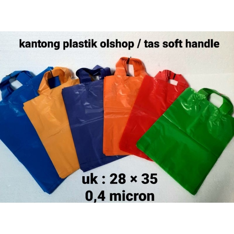 

Tas softhandle / shopping bag 28 x 35 Tebal 0,4 isi 25 pcs