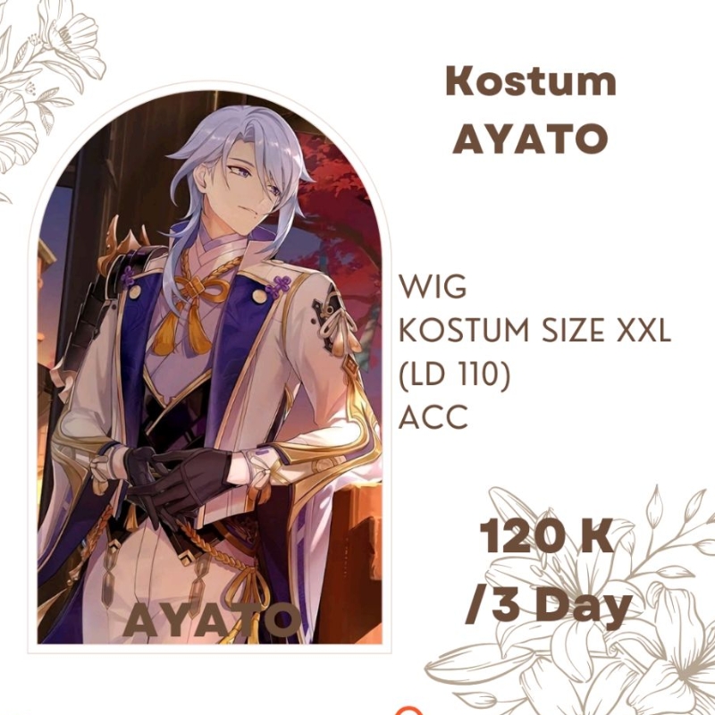 [RENTAL] Kostum Kamisato Ayato Size XXL