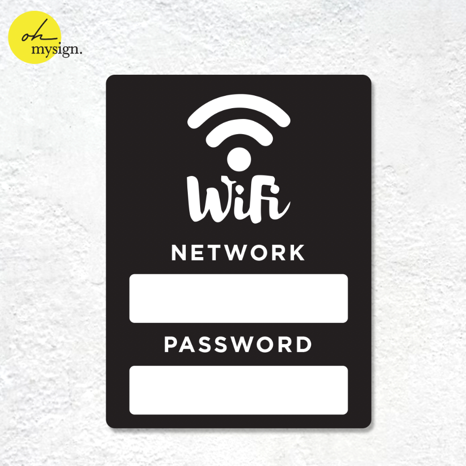 

Papan Akrilik WiFi Sign Board Tulis Password